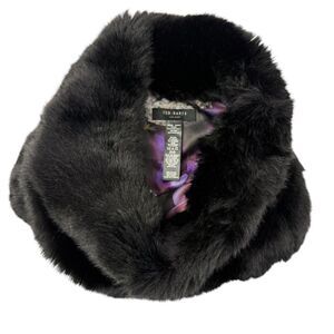 Ted Baker Faux Fur Collar Wrap Warmer Muff Black "Keep it Under Wraps"